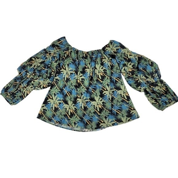 NEW Petersyn Lily Off The Should Long Sleeve Print Top, Medium, New With Tags - Picture 8 of 13